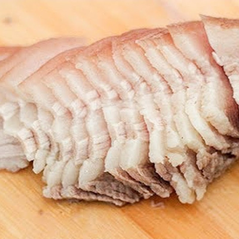 Bước 2 Luộc và cắt thịt, tai heo Bún mắm nêm chả cá