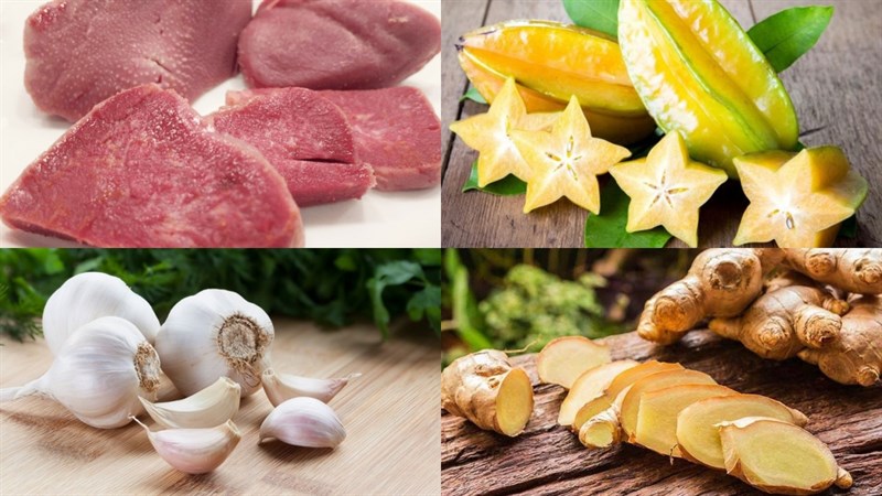 Nguyên liệu món ăn lưỡi bò xào hành tây dứa và xào khế
