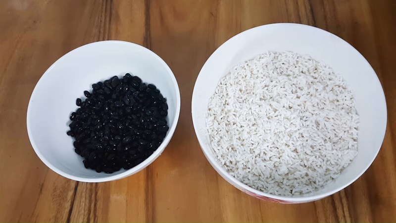 Nguyên liệu món ăn xôi đậu đen bằng nồi cơm điện