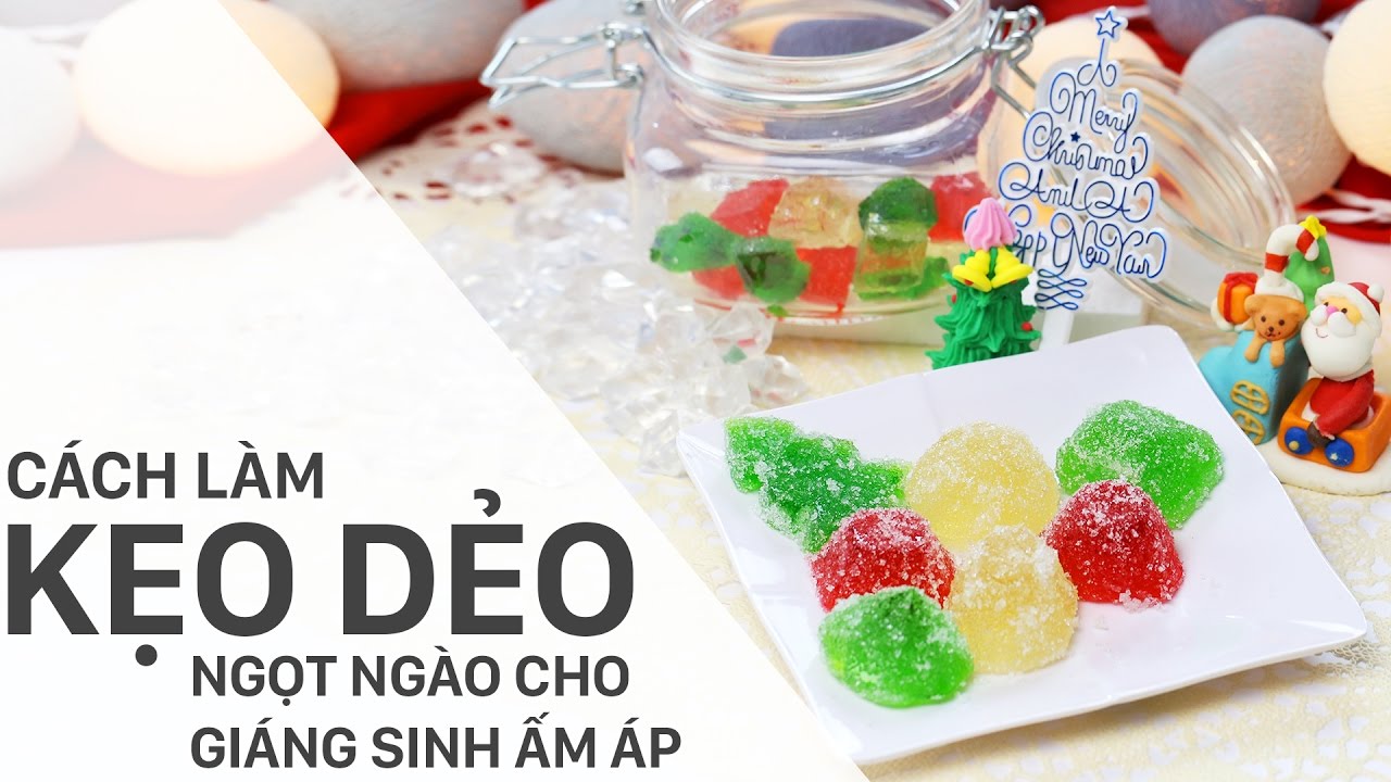 Kẹo dẻo giáng sinh bằng gelatin