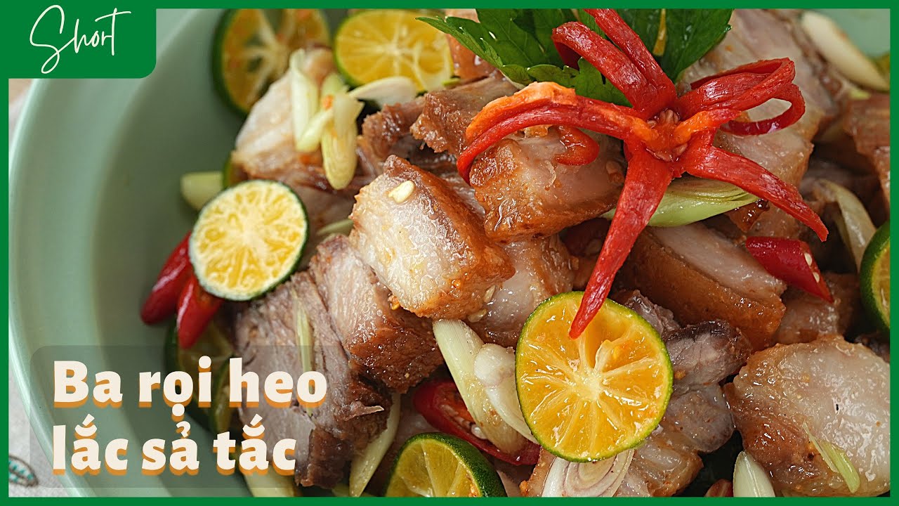 Thịt ba rọi chiên giòn lắc sả tắc