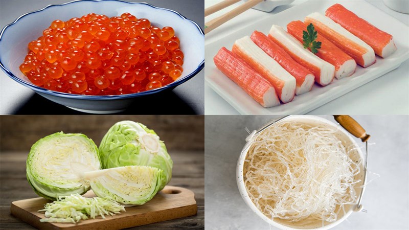 Nguyên liệu món ăn salad trứng cá hồi