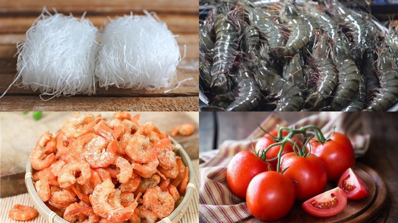 Nguyên liệu món ăn miến trộn kiểu thái