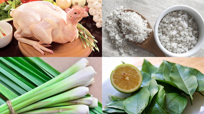 Nguyên liệu món ăn gà hấp muối sả