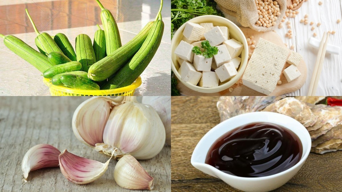 Nguyên liệu món ăn mướp xào chay