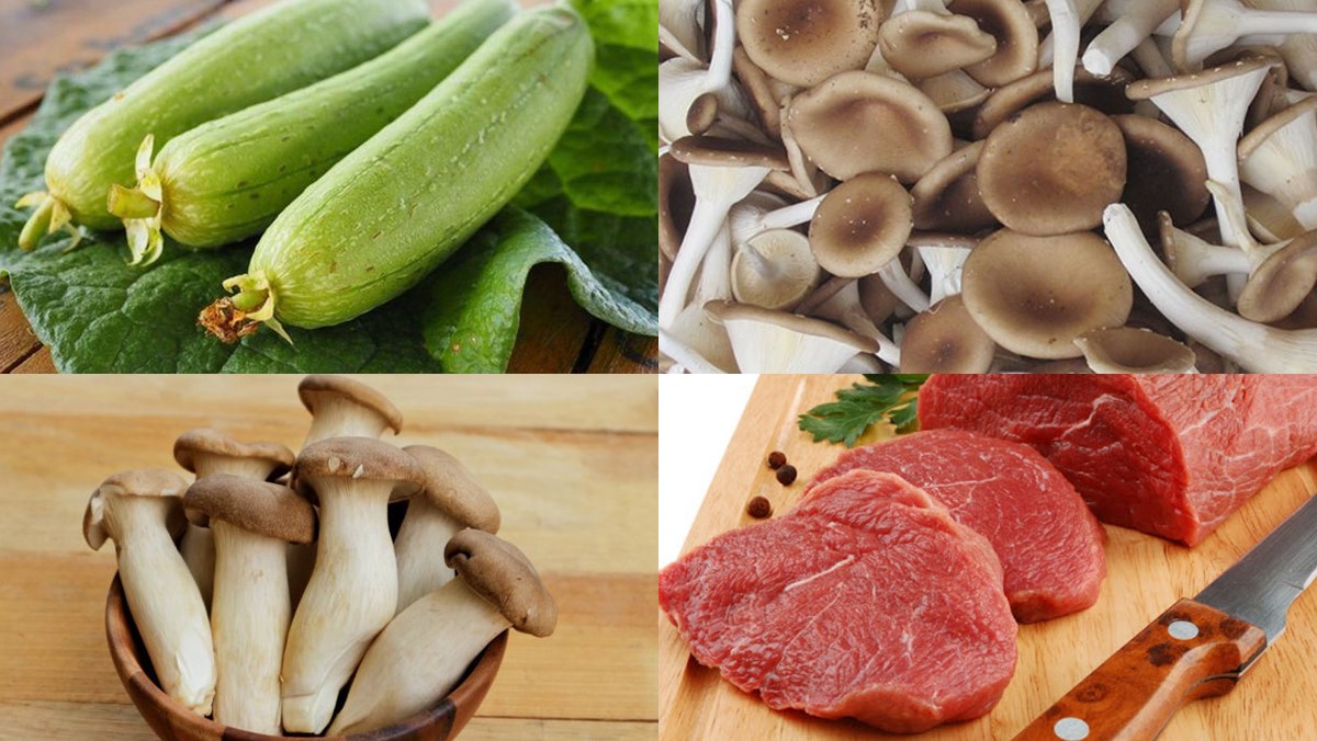 Nguyên liệu món ăn mướp xào thịt heo