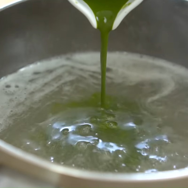 Bước 1 Nấu thạch trà xanh Bingsu Matcha trà xanh đậu đỏ