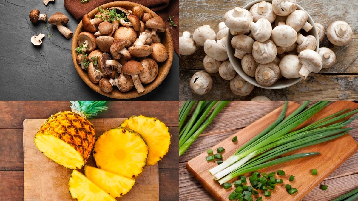 Nguyên liệu món ăn 2 cách kho nấm đông cô với thơm và sả