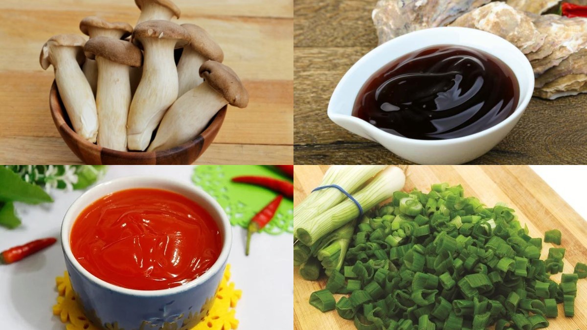 Nguyên liệu món ăn nấm đùi gà nướng bằng nồi chiên không dầu