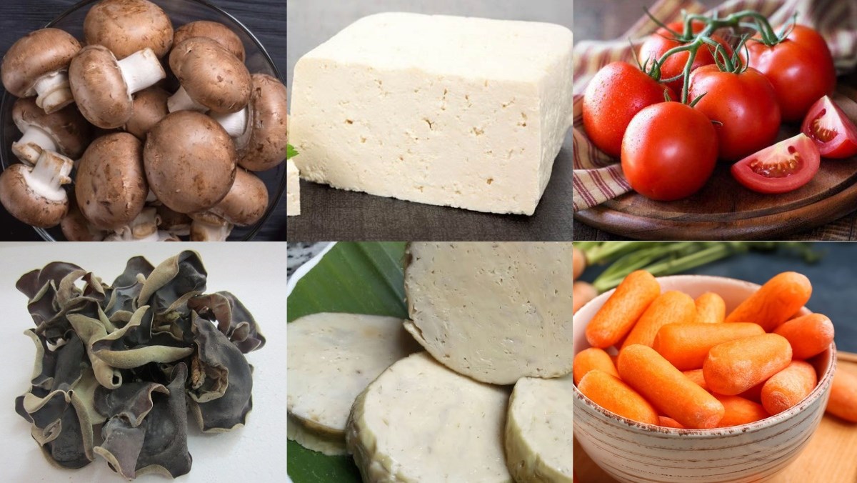Nguyên liệu món ăn cách làm nấm hương nhồi đậu hũ sốt cà
