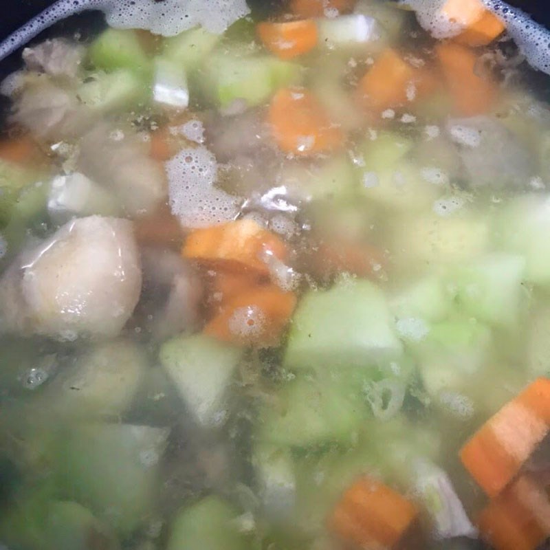 Bước 2 Nấu canh Canh rau củ hầm xương