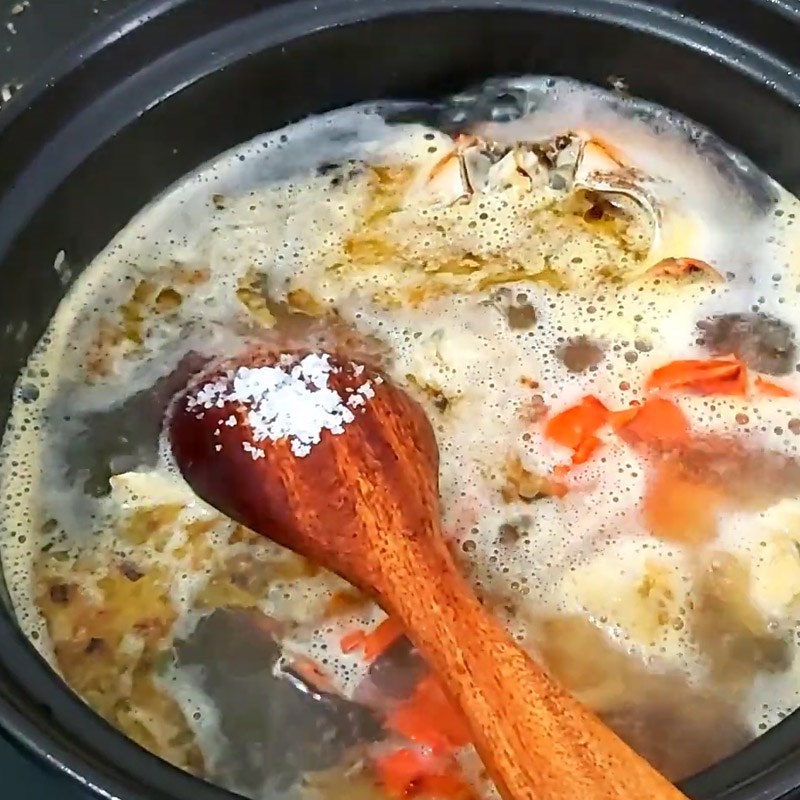 Bước 4 Nấu canh Canh cua biển nấu bầu
