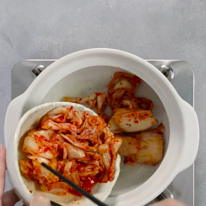 Bước 2 Nấu canh Canh kim chi ghẹ