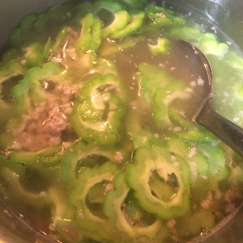 Bước 3 Nấu canh Canh khổ qua thịt băm