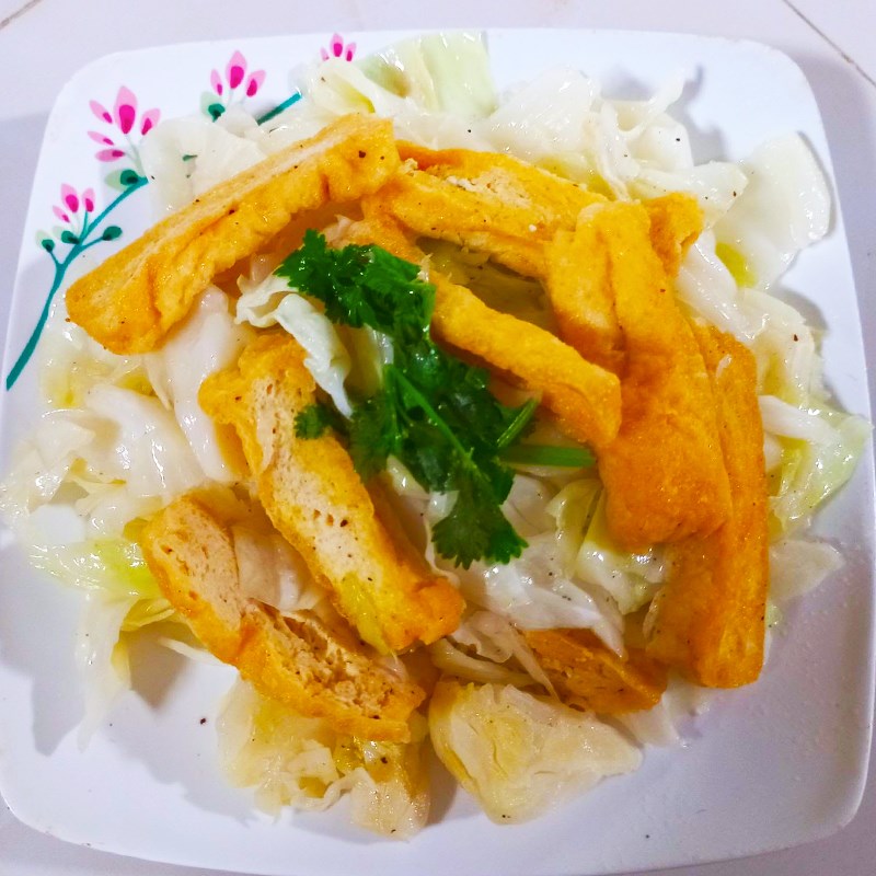 Bước 3 Thành phẩm Bắp cải xào đậu hũ