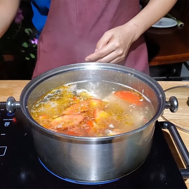 Bước 3 Nấu canh Cá bạc má nấu ngót