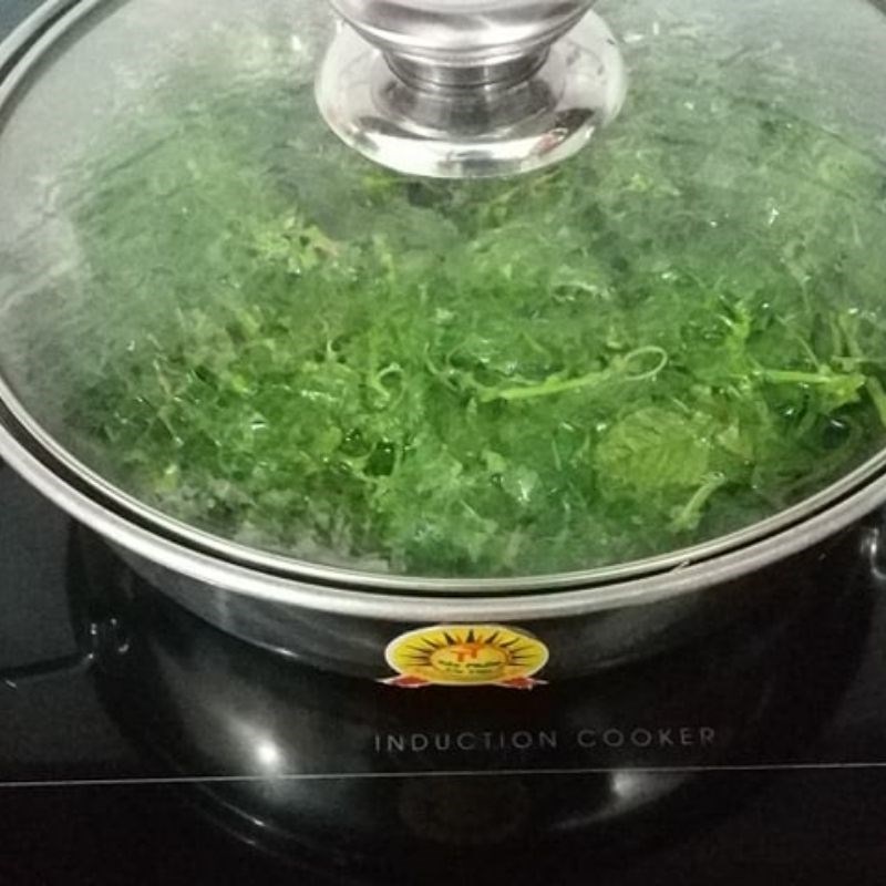 Bước 2 Nấu canh Canh rau dền nấu tép khô