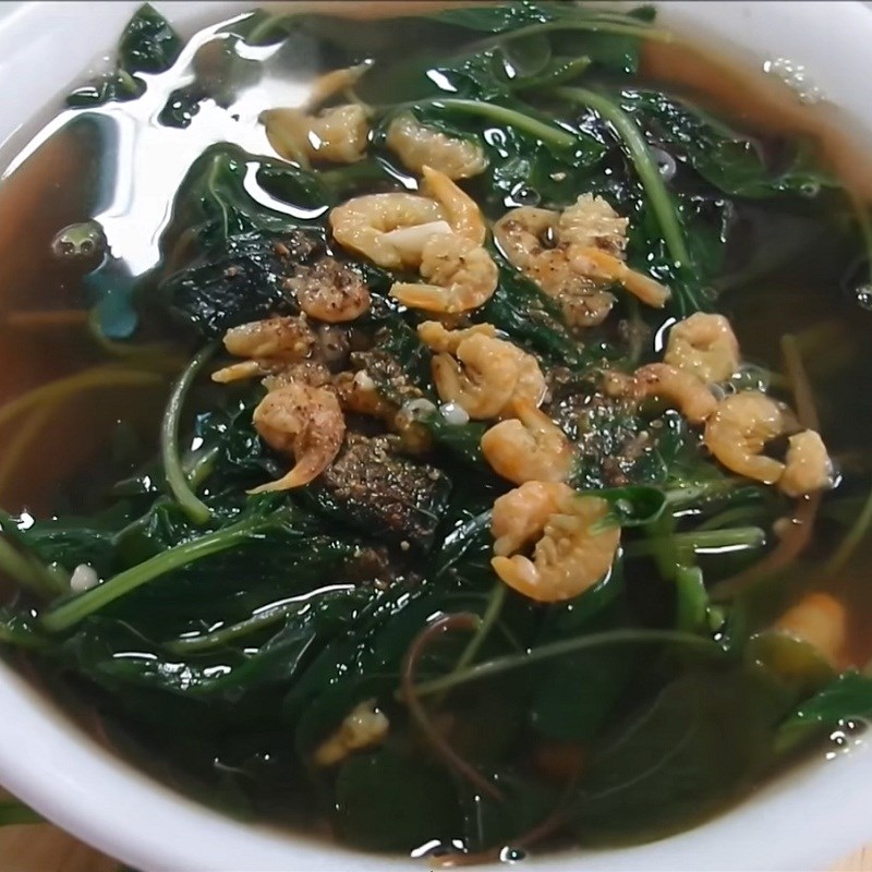 Bước 4 Thành phẩm Canh rau dền tôm khô