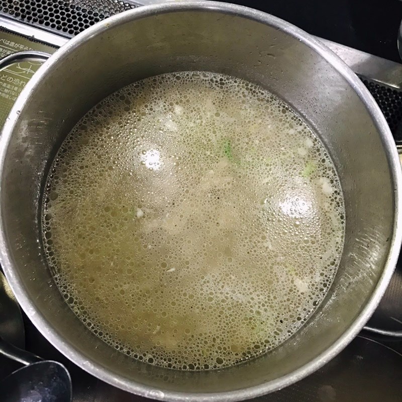 Bước 3 Nấu canh Canh bí đỏ thịt bằm