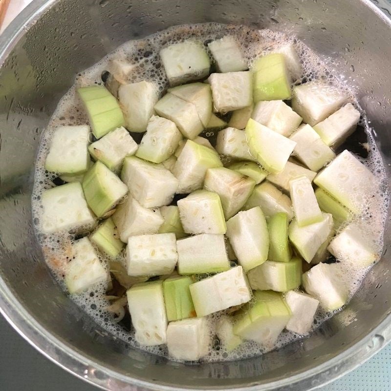 Bước 2 Nấu canh bầu với tép khô Canh bầu nấu tép khô