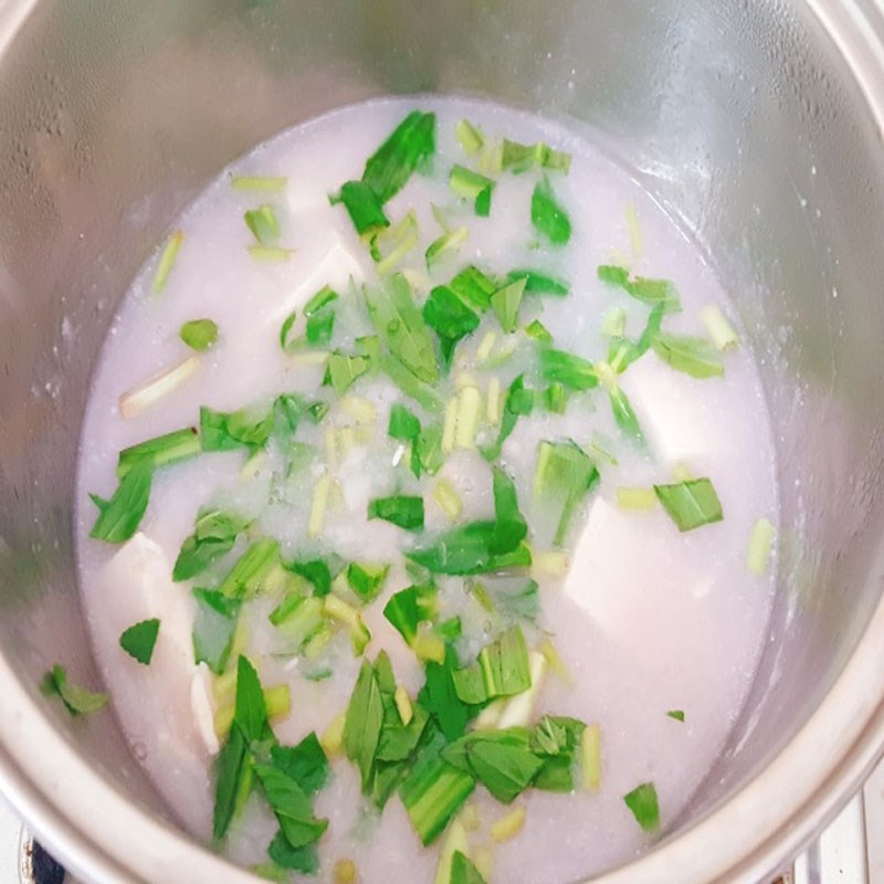 Bước 3 Nấu canh khoai mỡ Canh khoai mỡ chay đậu hũ