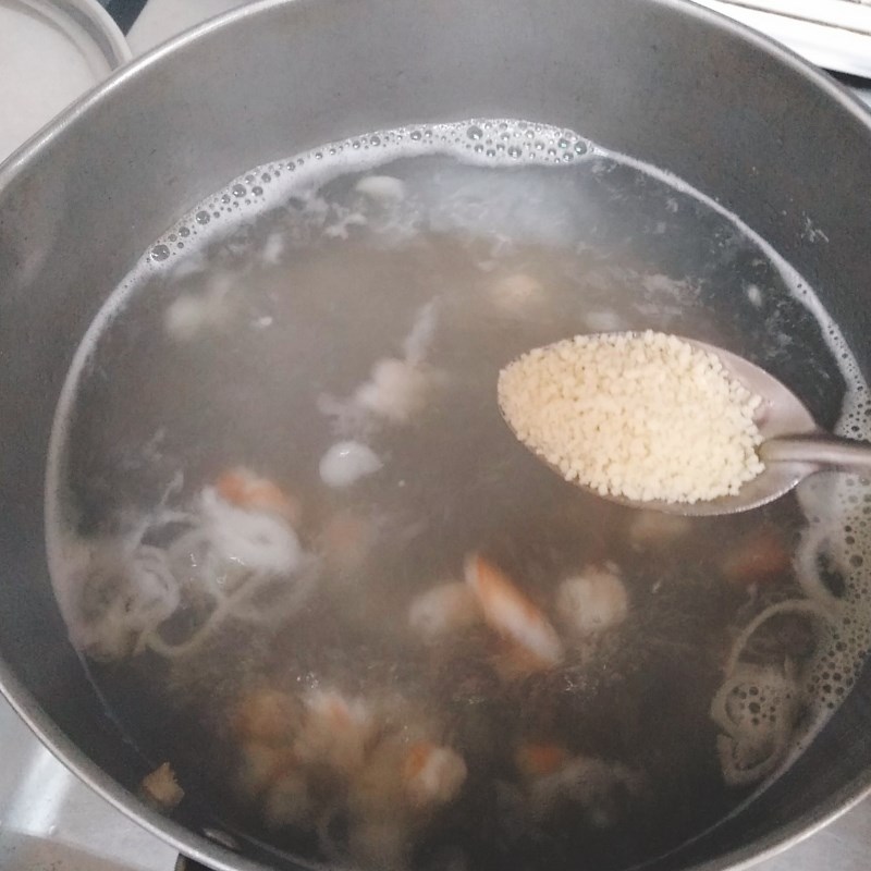 Bước 2 Nấu canh rau đắng với tôm Canh rau đắng nấu tôm