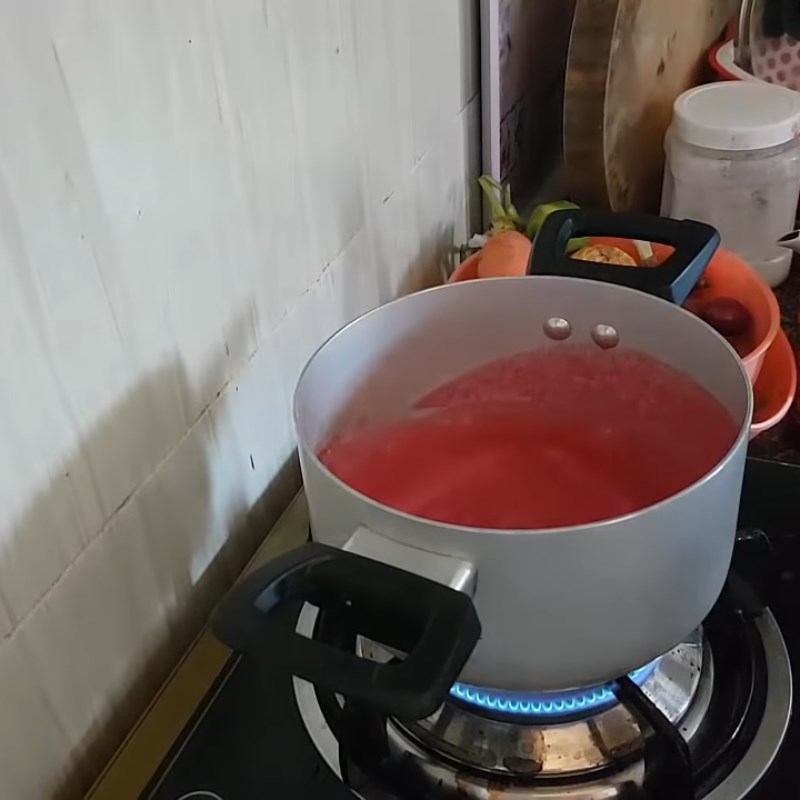 Bước 4 Nấu cháo Cháo củ dền tôm tươi