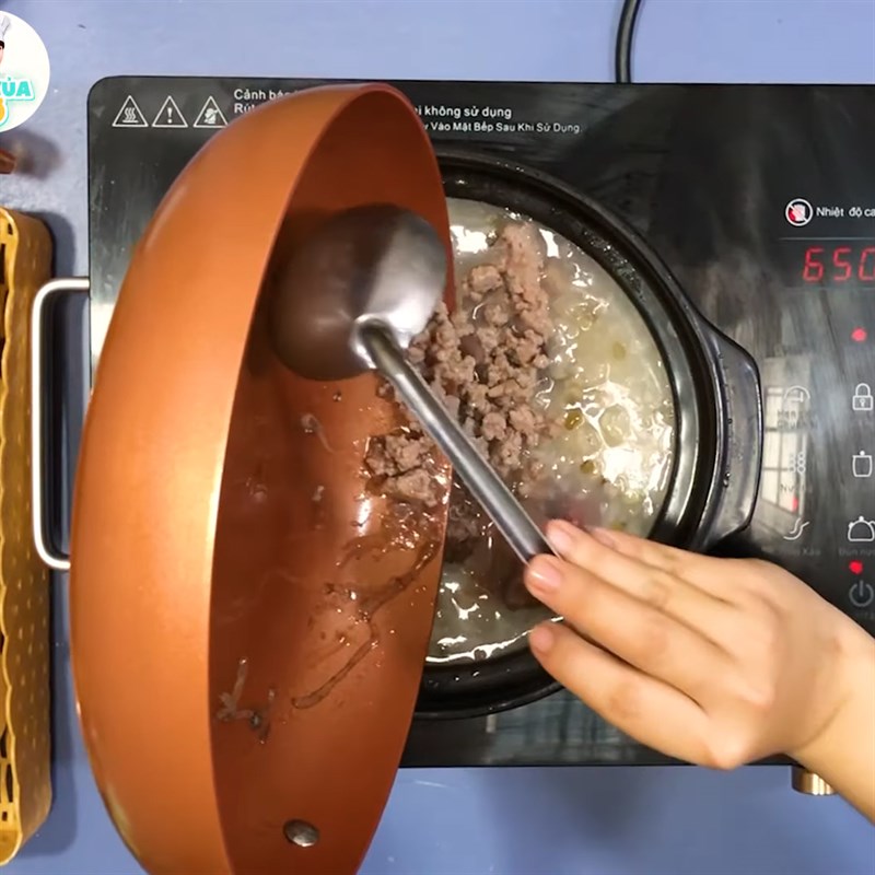 Bước 5 Nấu cháo Cháo bồ câu đậu xanh hạt sen