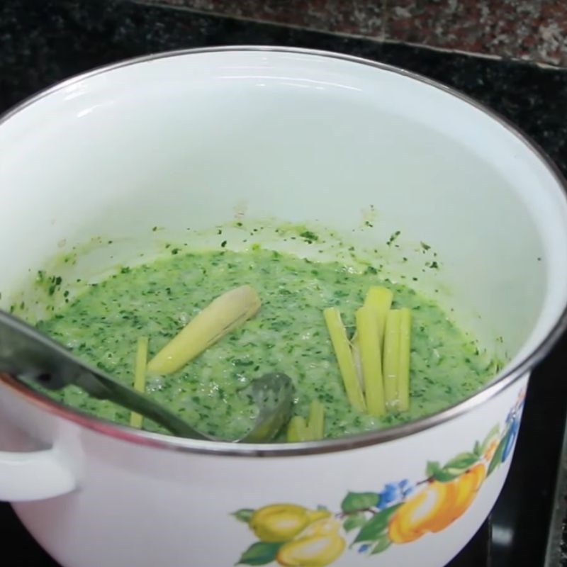 Bước 4 Nấu cháo Cháo gà cải ngồng ăn dặm