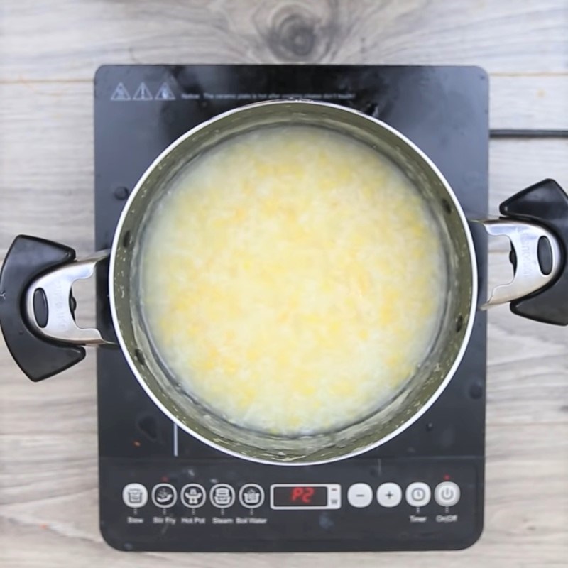 Bước 2 Nấu cháo Cháo đậu xanh tía tô