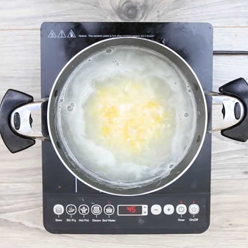 Bước 2 Nấu cháo Cháo đậu xanh tía tô