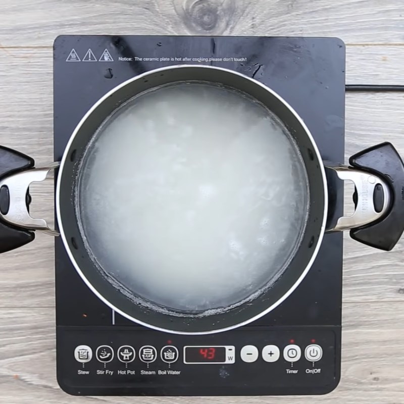 Bước 2 Nấu cháo Cháo đậu xanh tía tô