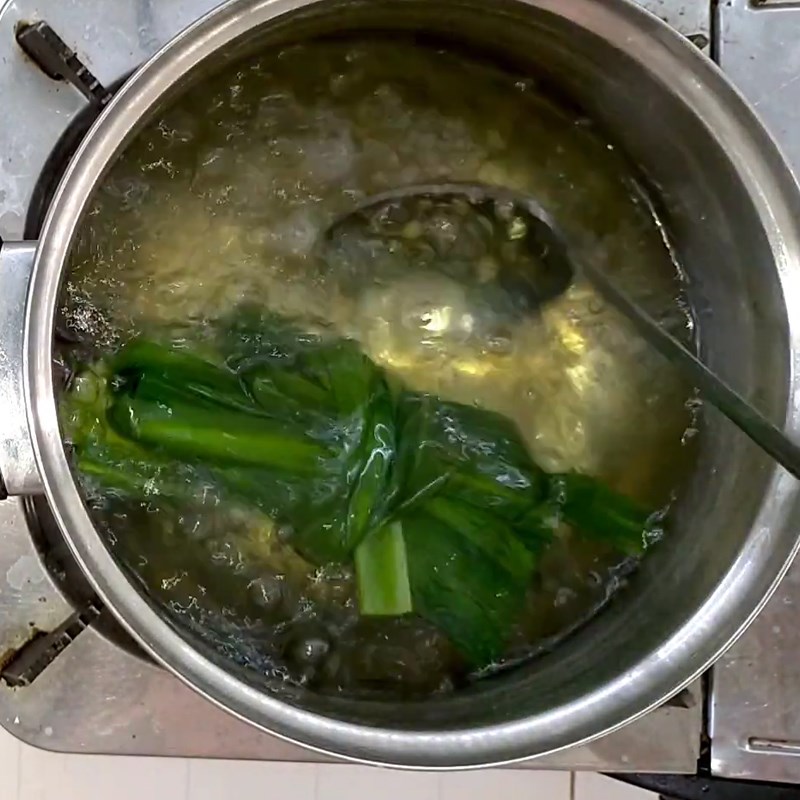 Bước 3 Nấu chè cốm Chè bưởi cốm lá dứa