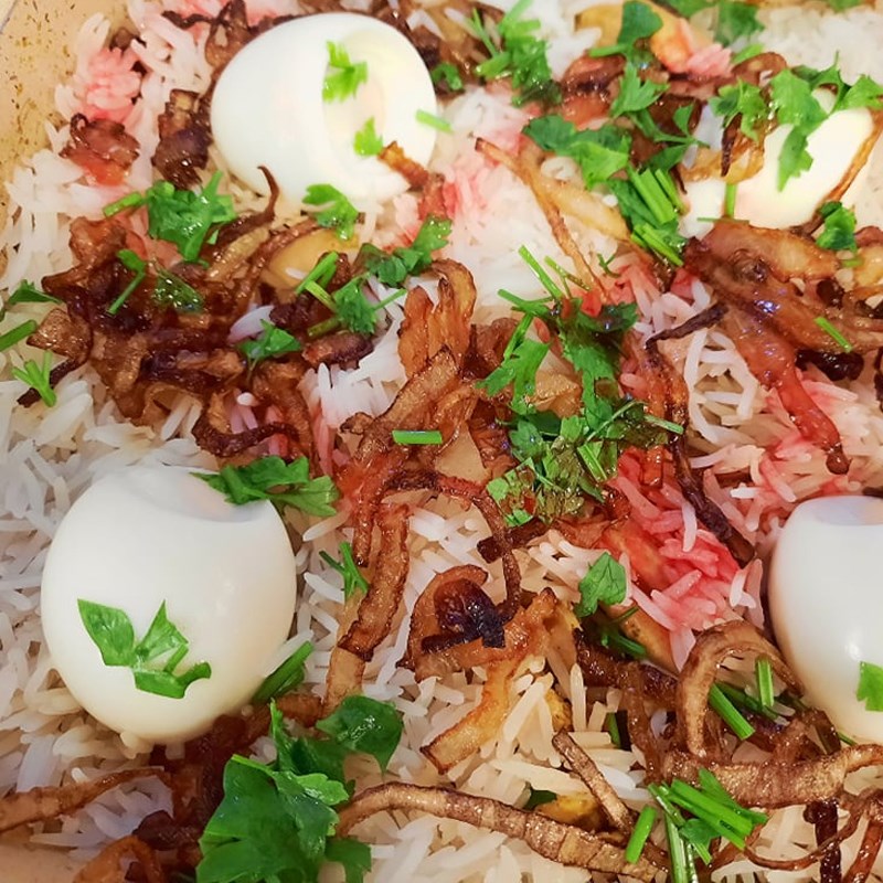 Bước 5 Nấu cơm và trộn với gà Cơm gà biryani