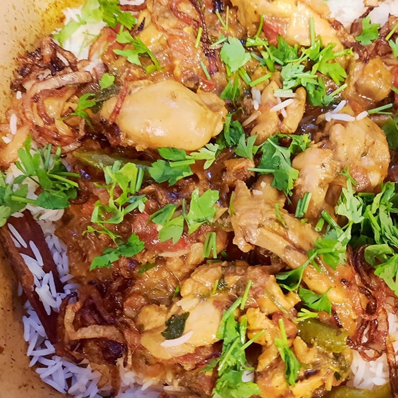 Bước 5 Nấu cơm và trộn với gà Cơm gà biryani