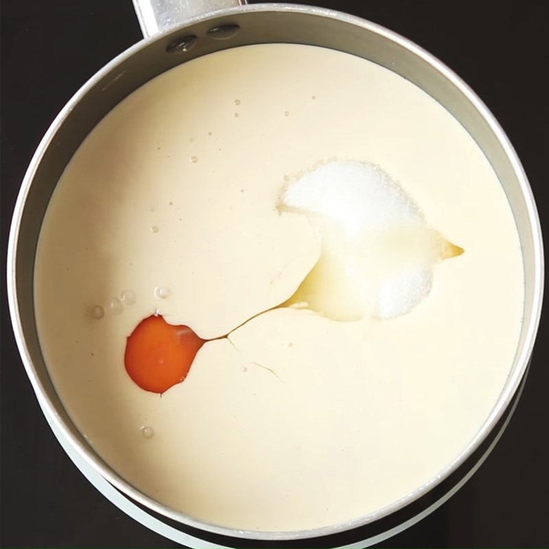 Bước 1 Nấu hỗn hợp kem sữa Kem phô mai - cheese ice cream