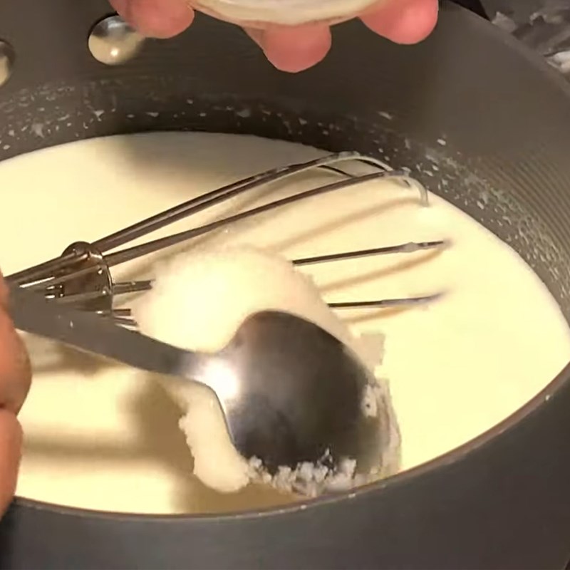 Bước 3 Nấu hỗn hợp kem sữa Panna cotta sốt caramel