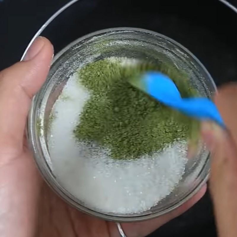 Bước 1 Nấu hỗn hợp rau câu matcha Thạch sữa chua matcha