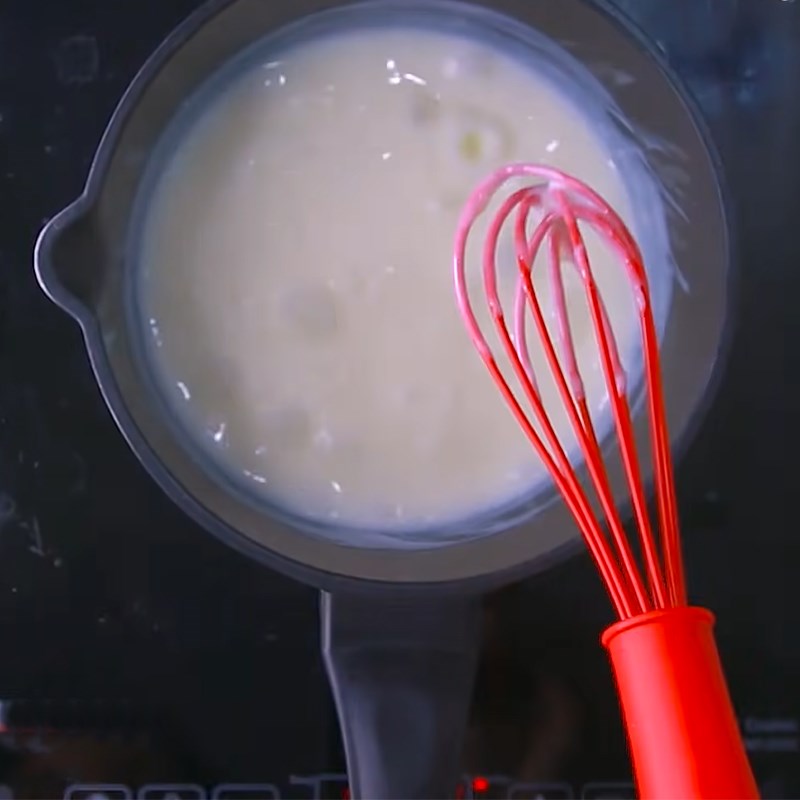 Bước 3 Nấu hỗn hợp sữa Pudding oreo