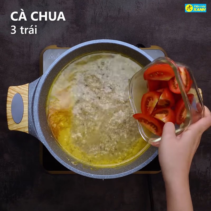 Bước 4 Nấu nước dùng Bún riêu chay