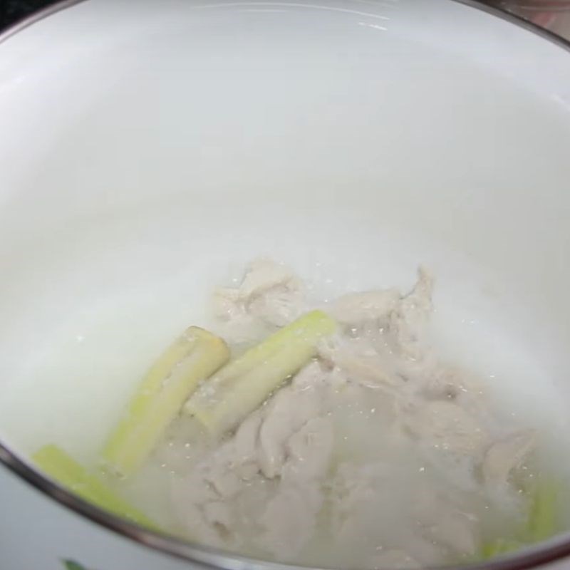 Bước 2 Nấu rau thịt gà Cháo gà cải ngồng ăn dặm