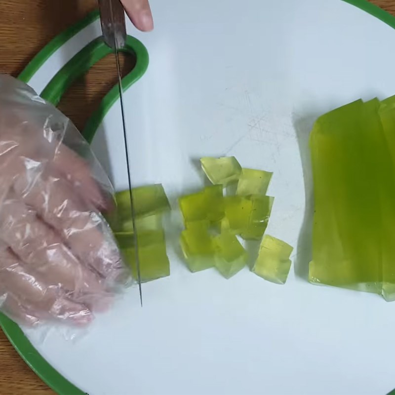 Bước 4 Nấu và làm đông thạch lá dứa Sữa chua thạch lá nếp trân châu