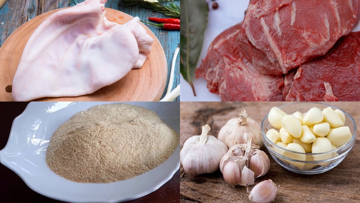 Nguyên liệu món ăn nem tai thính và nem thính bì heo