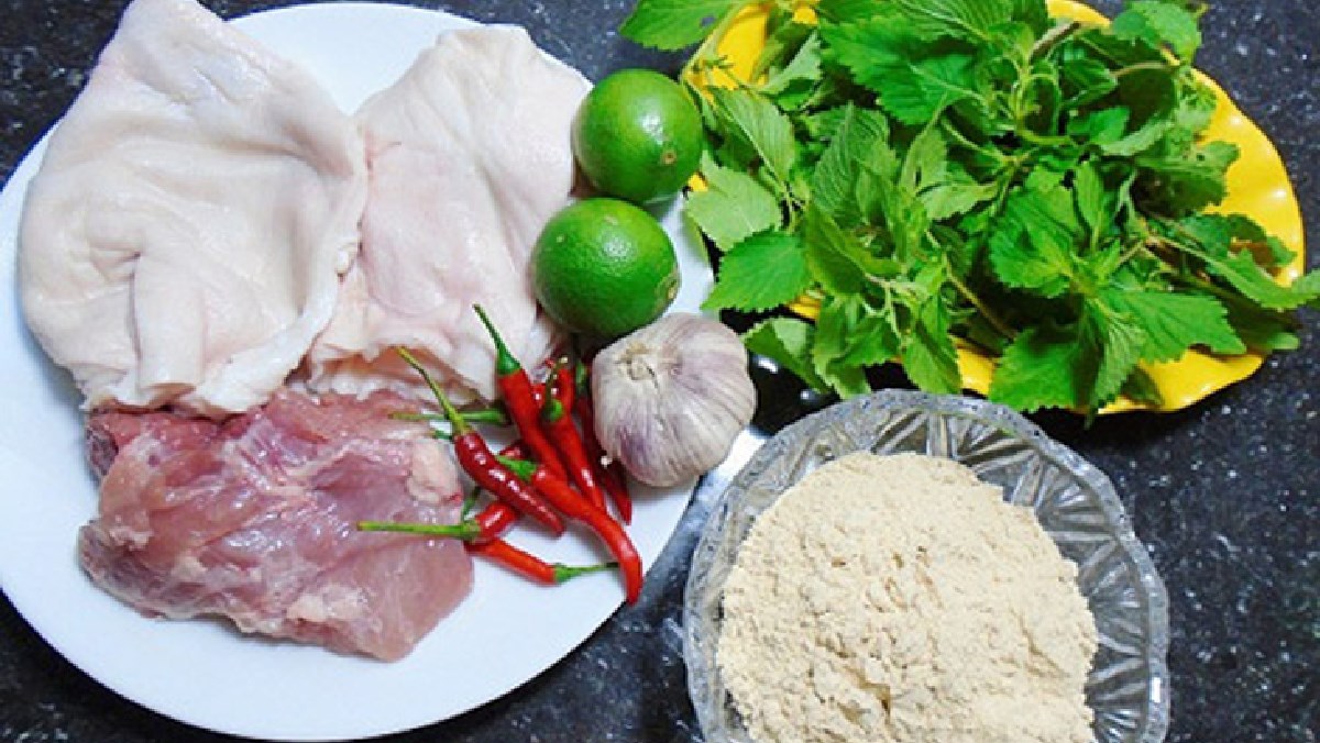 Nguyên liệu món ăn nem tai thính và nem thính bì heo