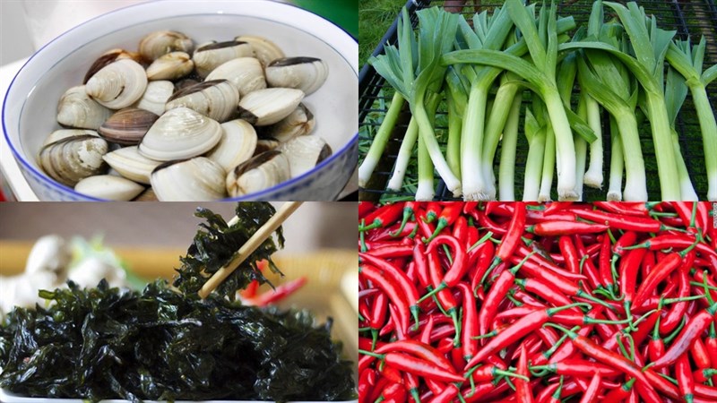 Nguyên liệu món ăn 2 món canh nghêu