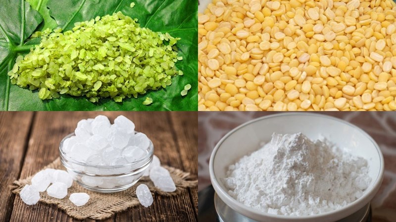 Nguyên liệu món ăn chè cốm đậu xanh