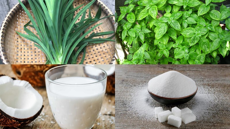 Nguyên liệu món ăn sữa chua thạch lá nếp lá cẩm, sữa chua thạch lá nếp trân châu