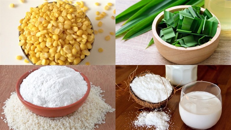 Nguyên liệu món ăn bánh da lợn đậu xanh