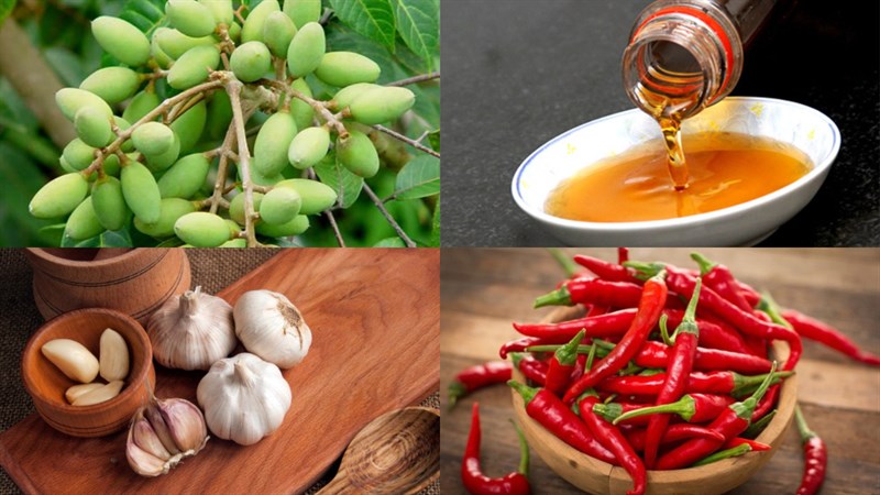 Nguyên liệu món ăn trám ngâm mắm