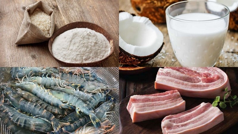 Nguyên liệu món ăn bánh xèo miền tây từ bột pha sẵn